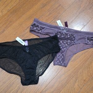 Adore‎ Me Black and Purple Lace Panties